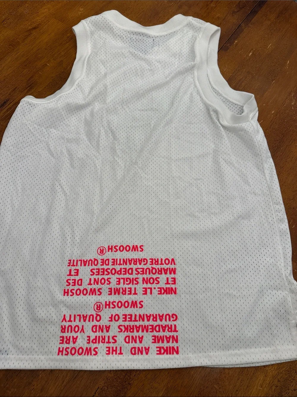 Jordan White Mesh Tank Top with Black and Neon Green Logo xl